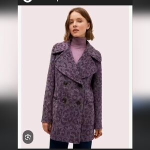 Kate Spade Purple Leopard Women's Coat Size 0